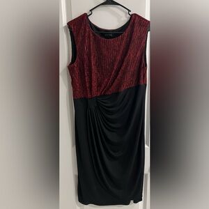 Like New- Red Shimmer & Black Cocktail Dress (Plus Size)